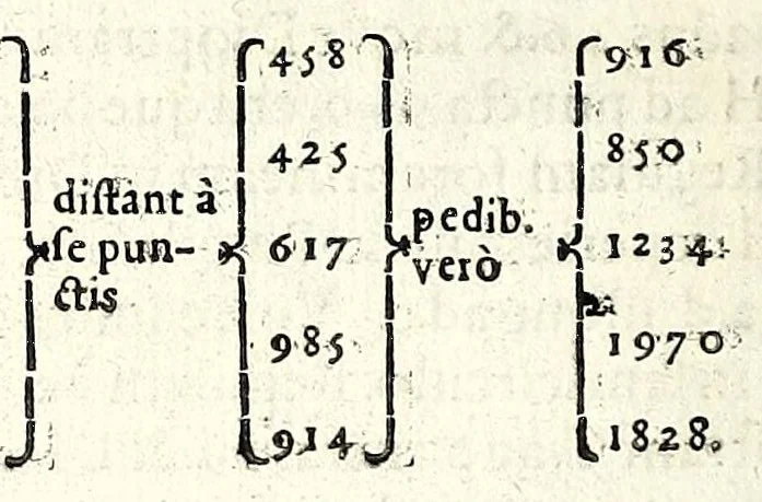 An illustration from Nouvm instrumentum geometricum : quo rerum mensurabilium longitudo, altitudo, latitudo & profunditas, hactenus inaudito compendio, etiam ab arithmeticae imperitis, quàm certissimè mensurantur, 1607, leaf 30