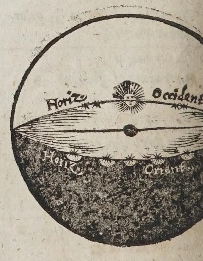 An illustration from Novae motuum coelestium ephemerides Brandenburgicae, annorum LX, incipientes ab anno 1595, & desinentes in annum 1655, calculo duplici luminarium, Tychonico & Copernicaeo, reliquorum planetarum posteriore elaboratae, & varijs diversarum nationum calendarijs accomodatae : cum introductione hac pleniore, in qua chronologica, astronomica & astrologica ex fundamentis ipsis tractantur, 1609, leaf 348