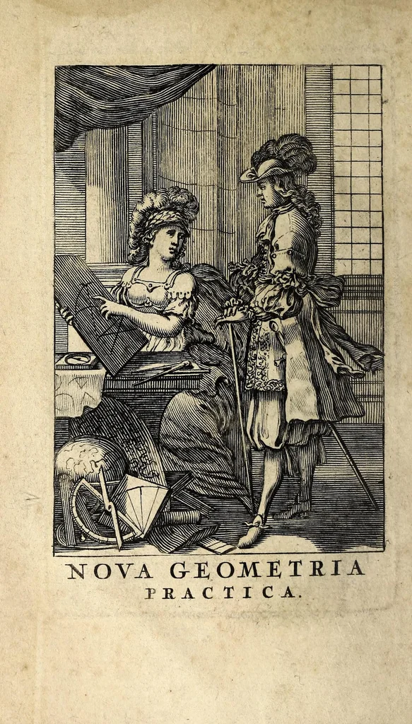 An illustration from Nova geometria, practica super charta et solo : libellus in quo nova traditur methodus, cujus ope facilis fit ac brevis, ad summa hujusce scientiae fastigia, cursus, 1692, leaf 20