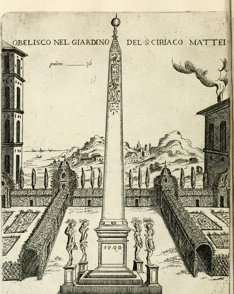 An illustration from Nova racolta degl'obelischi et colonne antiche, dellalma Citta di Roma con le sve dichiaratione, 1655, leaf 11