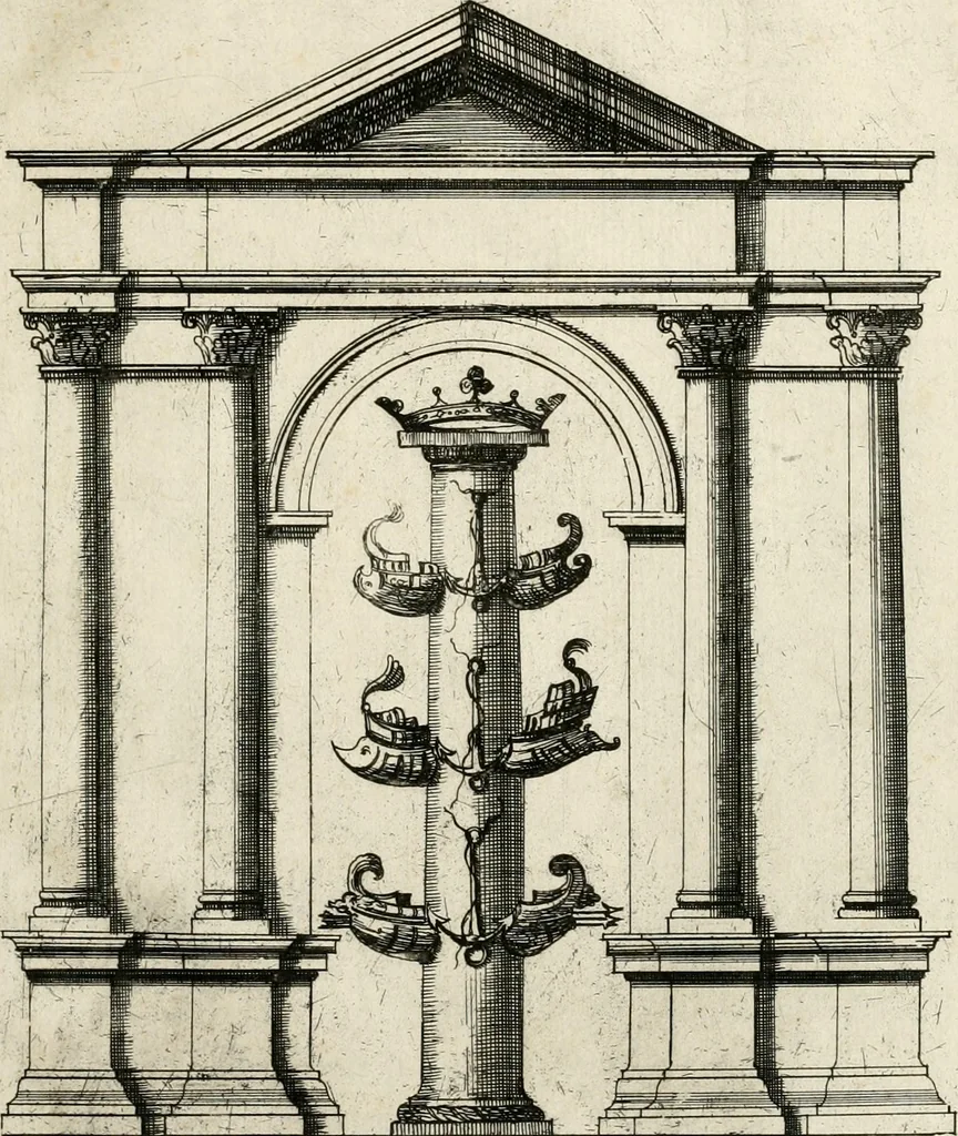 An illustration from Nova racolta degl'obelischi et colonne antiche, dellalma Citta di Roma con le sve dichiaratione, 1655, leaf 20