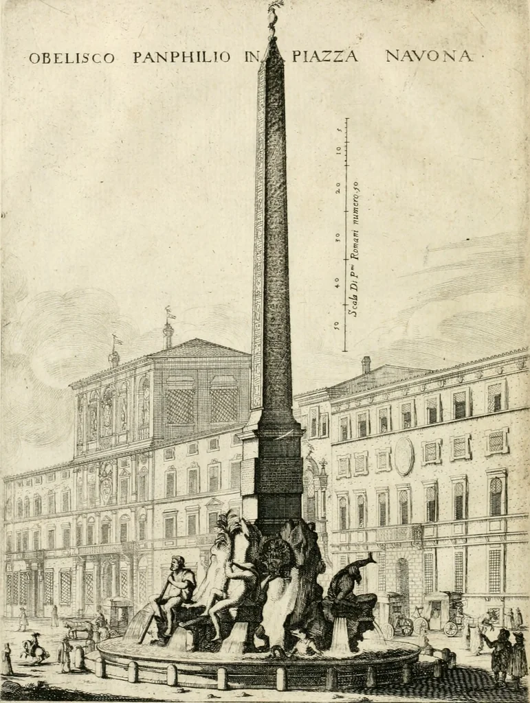 An illustration from Nova racolta degl'obelischi et colonne antiche, dellalma Citta di Roma con le sve dichiaratione, 1655, leaf 5