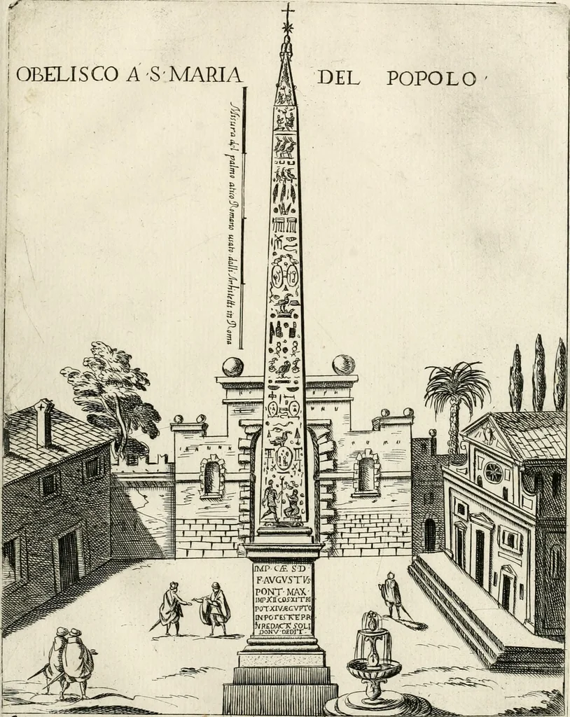An illustration from Nova racolta degl'obelischi et colonne antiche, dellalma Citta di Roma con le sve dichiaratione, 1655, leaf 8