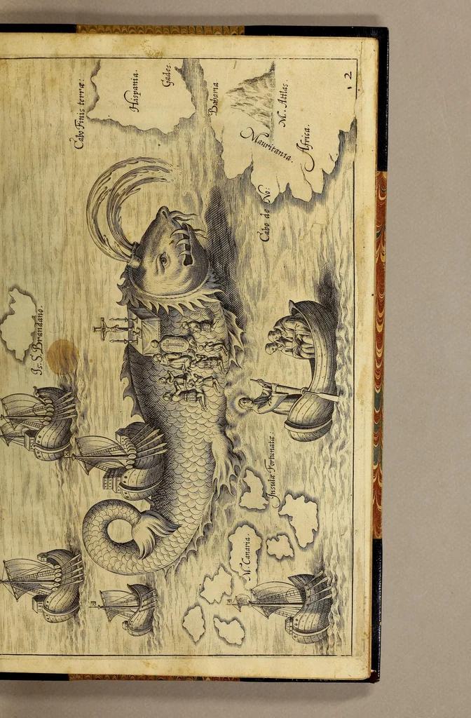 An illustration from Nova typis transacta navigatio. : Novi Orbis Indiæ Occidentalis admodum reverendissimorum PP. ... Dn. Buellii Cataloni abbatis montis Serrati, & in vniversam Americam, sive Novum Orbem sacræ sedis Apostolicæ Romanæ â latere legati, vicarij, ac patriarchæ : sociorumq[ue] monarchorum ex Ordine S.P.N. Benedicti ad suprà dicti Novi Mundi barbaras gentes Christi S. Evangelium prædicandi gratia delegatorum sacerdotum dimissi per S.D.D. Papam Alexandrum VI. Anno Christi. 1492. Nunc primum e varijs scriptoribus in vnum collecta, & figuris ornata., 1621, leaf 35
