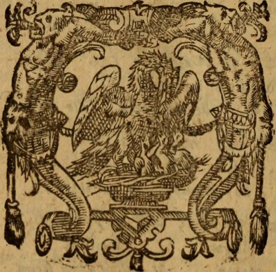 An illustration from Novi Jesu Christi Testamenti novæ editionis : Græco-Latino-Germanicæ interlinearis sive parallelæ, qua ad nobilissimam linguarum Græcam uná cum pietate et verbis æternæ vitæ addiscendam facilis et expedita via sternitur .., 1616, leaf 589