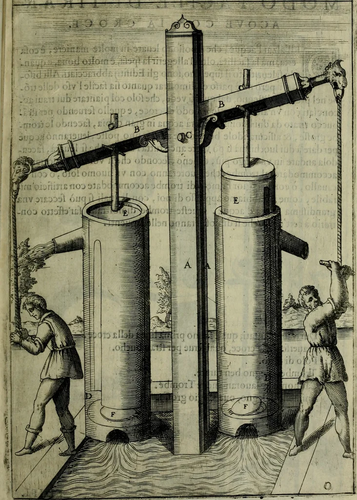An illustration from Novo teatro di machine et edificii per uarie et sicure operationi : co[n] le loro figure tagliate in rame é la dichiaratione, e dimostratione di ciascuna : opera necesaria ad architetti, e a quelli, ch[e] di tale studio si dilettano, 1607, leaf 122