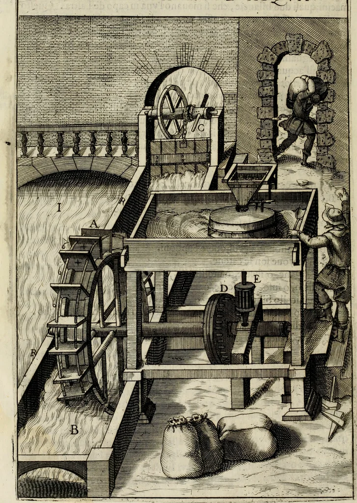 An illustration from Novo teatro di machine et edificii per uarie et sicure operationi : co[n] le loro figure tagliate in rame é la dichiaratione, e dimostratione di ciascuna : opera necesaria ad architetti, e a quelli, ch[e] di tale studio si dilettano, 1607, leaf 31