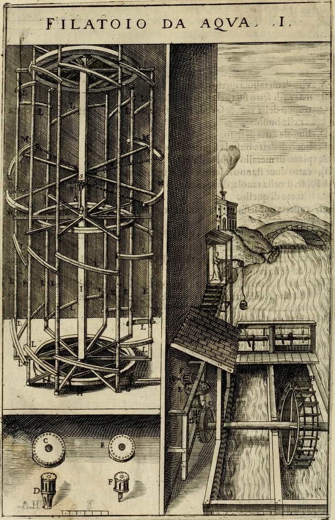 An illustration from Novo teatro di machine et edificii per uarie et sicure operationi : co[n] le loro figure tagliate in rame é la dichiaratione, e dimostratione di ciascuna : opera necesaria ad architetti, e a quelli, ch[e] di tale studio si dilettano, 1607, leaf 81