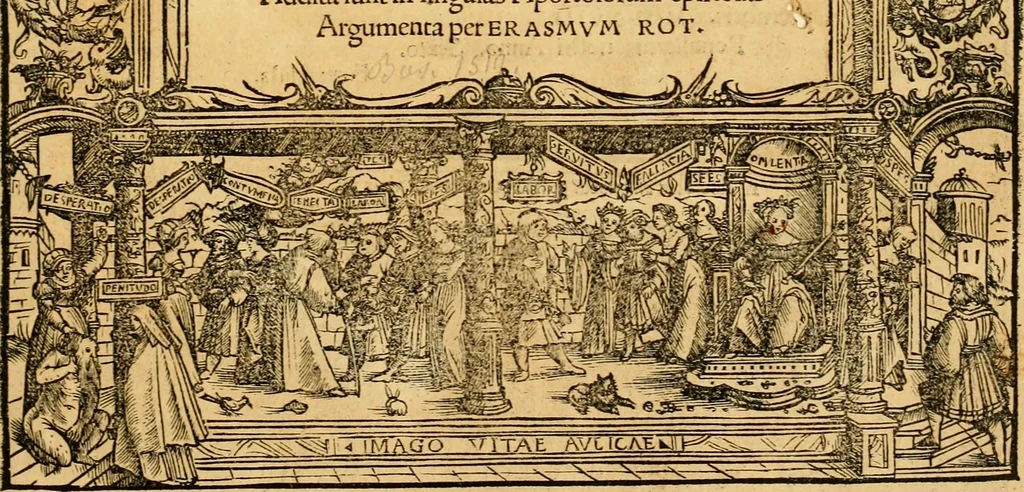An illustration from Novum Testamentum omne, multo quàm antehac diligentius ab Erasmo Roterodamo recognitu, emedatum ac translatum ... : uná cu annotationibus recognitis, ac magna accessione locupletatis ..., 1519, leaf 4