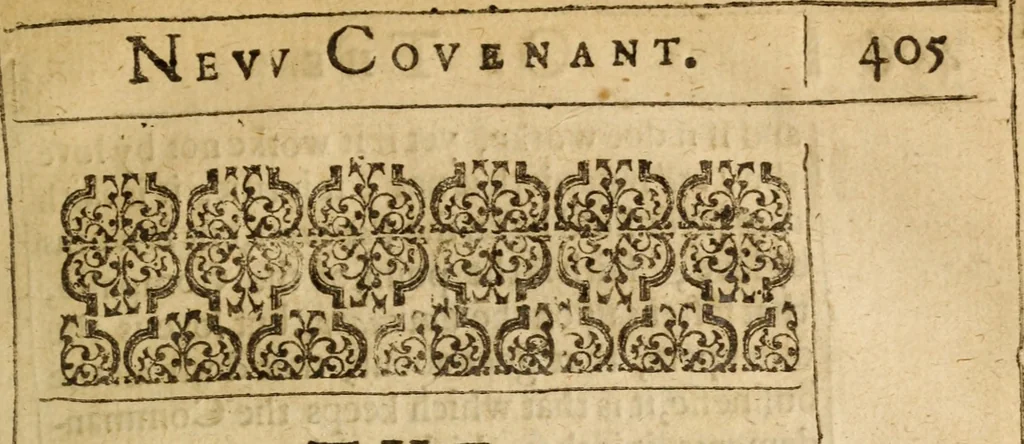 An illustration from The new covenant, or, The saints portion : a treatise unfolding the all-sufficiencie of God, mans uprightness, and the covenant of grace, delivered in fourteene sermons upon Gen. 17. 1.2. ; Whereunto are adioyned foure sermons upon Eccles. 9. 1.2, 11.12, 1631, leaf 420