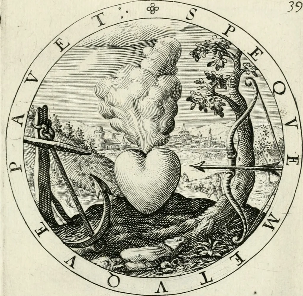 An illustration from Nucleus emblematum selectissimorum : quae Itali vulgo impresas vocant : priuata industria, studio singulari, vndiq[ue] conquisitus, non paucis venustis inuentionibus auctus, additis carminib[us] illustratus, 1611, leaf 130