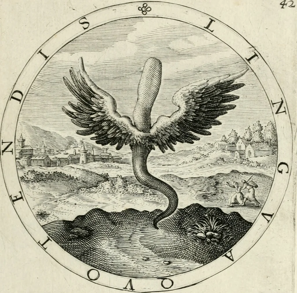 An illustration from Nucleus emblematum selectissimorum : quae Itali vulgo impresas vocant : priuata industria, studio singulari, vndiq[ue] conquisitus, non paucis venustis inuentionibus auctus, additis carminib[us] illustratus, 1611, leaf 136