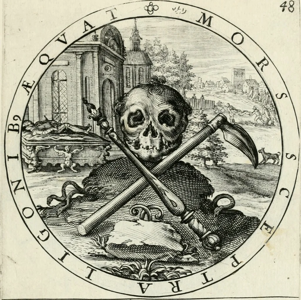 An illustration from Nucleus emblematum selectissimorum : quae Itali vulgo impresas vocant : priuata industria, studio singulari, vndiq[ue] conquisitus, non paucis venustis inuentionibus auctus, additis carminib[us] illustratus, 1611, leaf 148