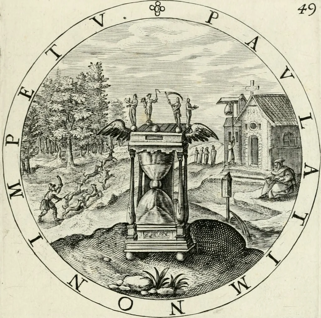 An illustration from Nucleus emblematum selectissimorum : quae Itali vulgo impresas vocant : priuata industria, studio singulari, vndiq[ue] conquisitus, non paucis venustis inuentionibus auctus, additis carminib[us] illustratus, 1611, leaf 150