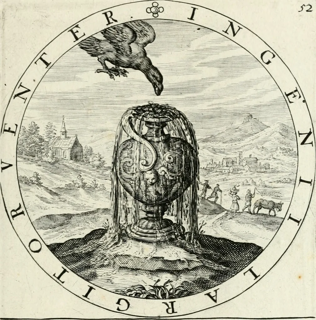 An illustration from Nucleus emblematum selectissimorum : quae Itali vulgo impresas vocant : priuata industria, studio singulari, vndiq[ue] conquisitus, non paucis venustis inuentionibus auctus, additis carminib[us] illustratus, 1611, leaf 156
