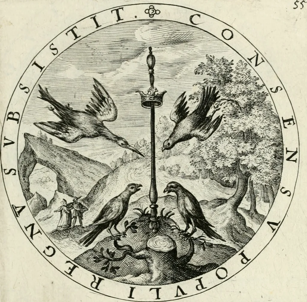 An illustration from Nucleus emblematum selectissimorum : quae Itali vulgo impresas vocant : priuata industria, studio singulari, vndiq[ue] conquisitus, non paucis venustis inuentionibus auctus, additis carminib[us] illustratus, 1611, leaf 162