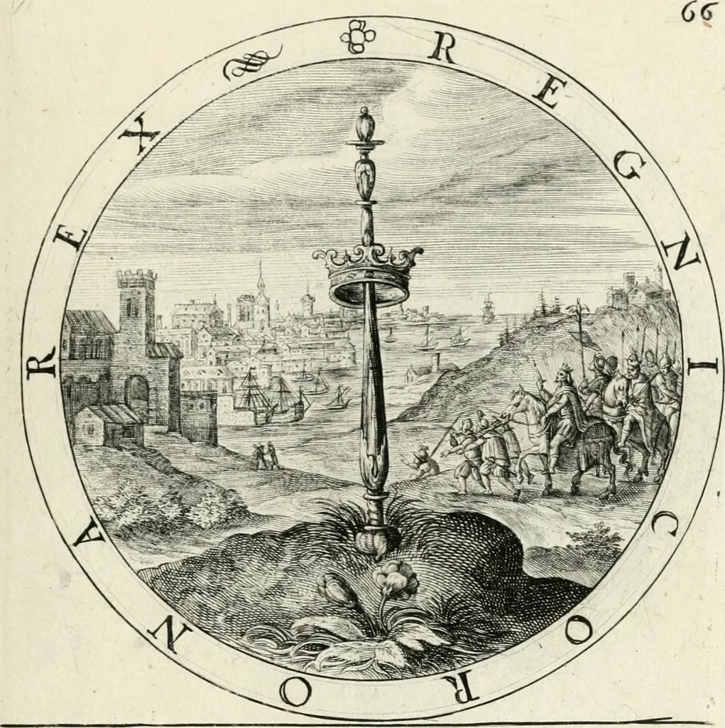 An illustration from Nucleus emblematum selectissimorum : quae Itali vulgo impresas vocant : priuata industria, studio singulari, vndiq[ue] conquisitus, non paucis venustis inuentionibus auctus, additis carminib[us] illustratus, 1611, leaf 184
