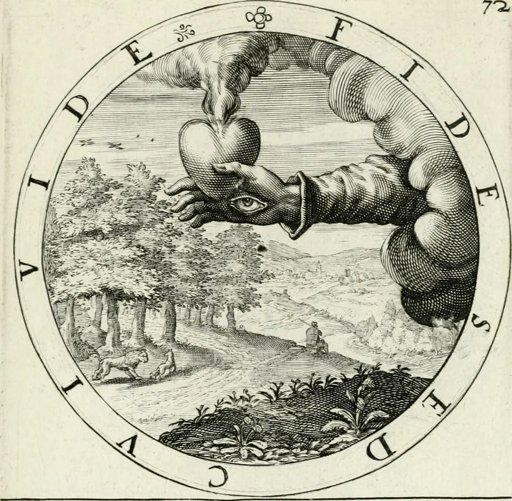 An illustration from Nucleus emblematum selectissimorum : quae Itali vulgo impresas vocant : priuata industria, studio singulari, vndiq[ue] conquisitus, non paucis venustis inuentionibus auctus, additis carminib[us] illustratus, 1611, leaf 196