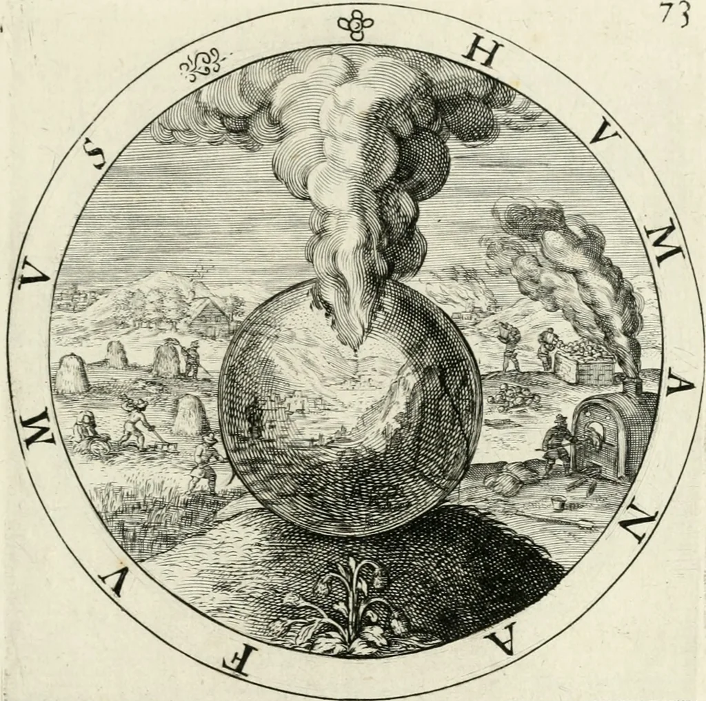 An illustration from Nucleus emblematum selectissimorum : quae Itali vulgo impresas vocant : priuata industria, studio singulari, vndiq[ue] conquisitus, non paucis venustis inuentionibus auctus, additis carminib[us] illustratus, 1611, leaf 198