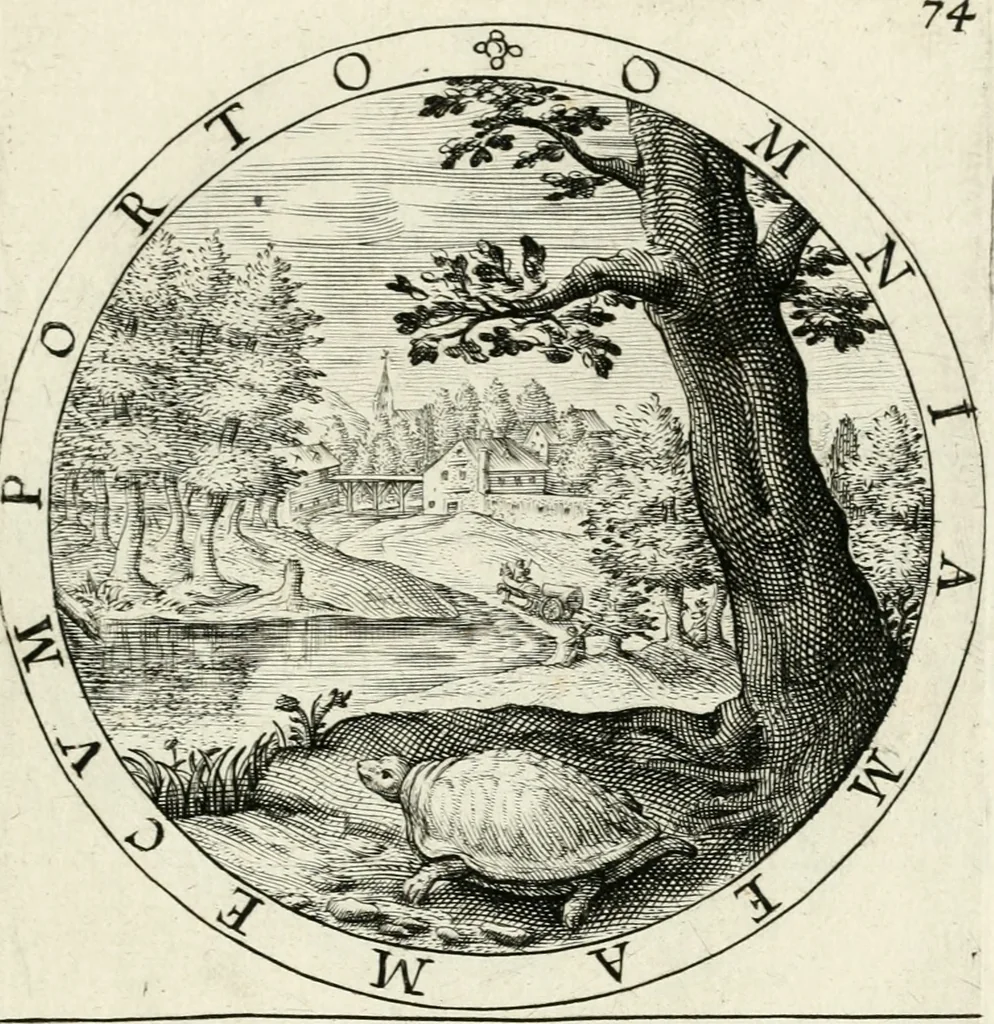 An illustration from Nucleus emblematum selectissimorum : quae Itali vulgo impresas vocant : priuata industria, studio singulari, vndiq[ue] conquisitus, non paucis venustis inuentionibus auctus, additis carminib[us] illustratus, 1611, leaf 200
