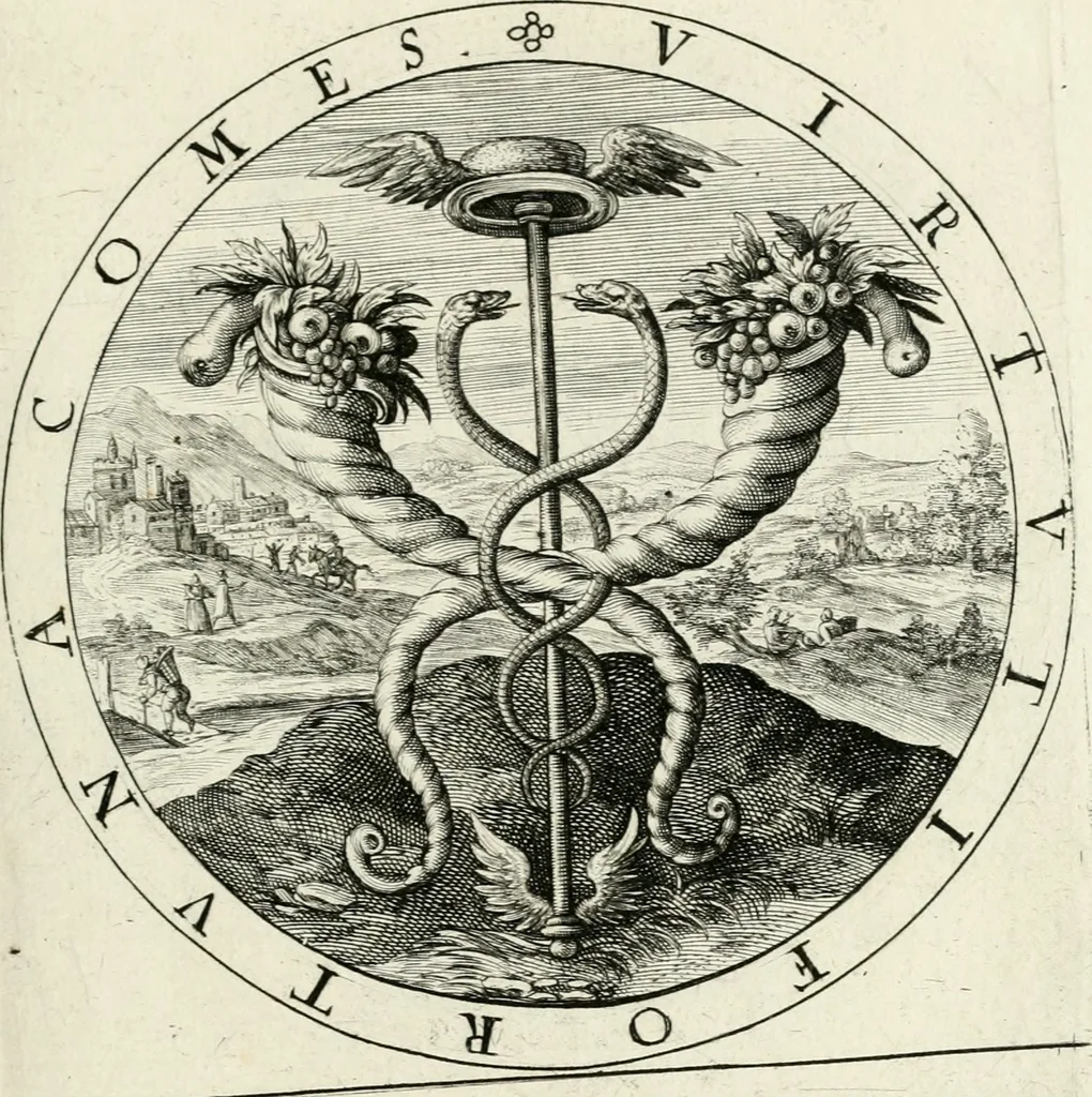 An illustration from Nucleus emblematum selectissimorum : quae Itali vulgo impresas vocant : priuata industria, studio singulari, vndiq[ue] conquisitus, non paucis venustis inuentionibus auctus, additis carminib[us] illustratus, 1611, leaf 204