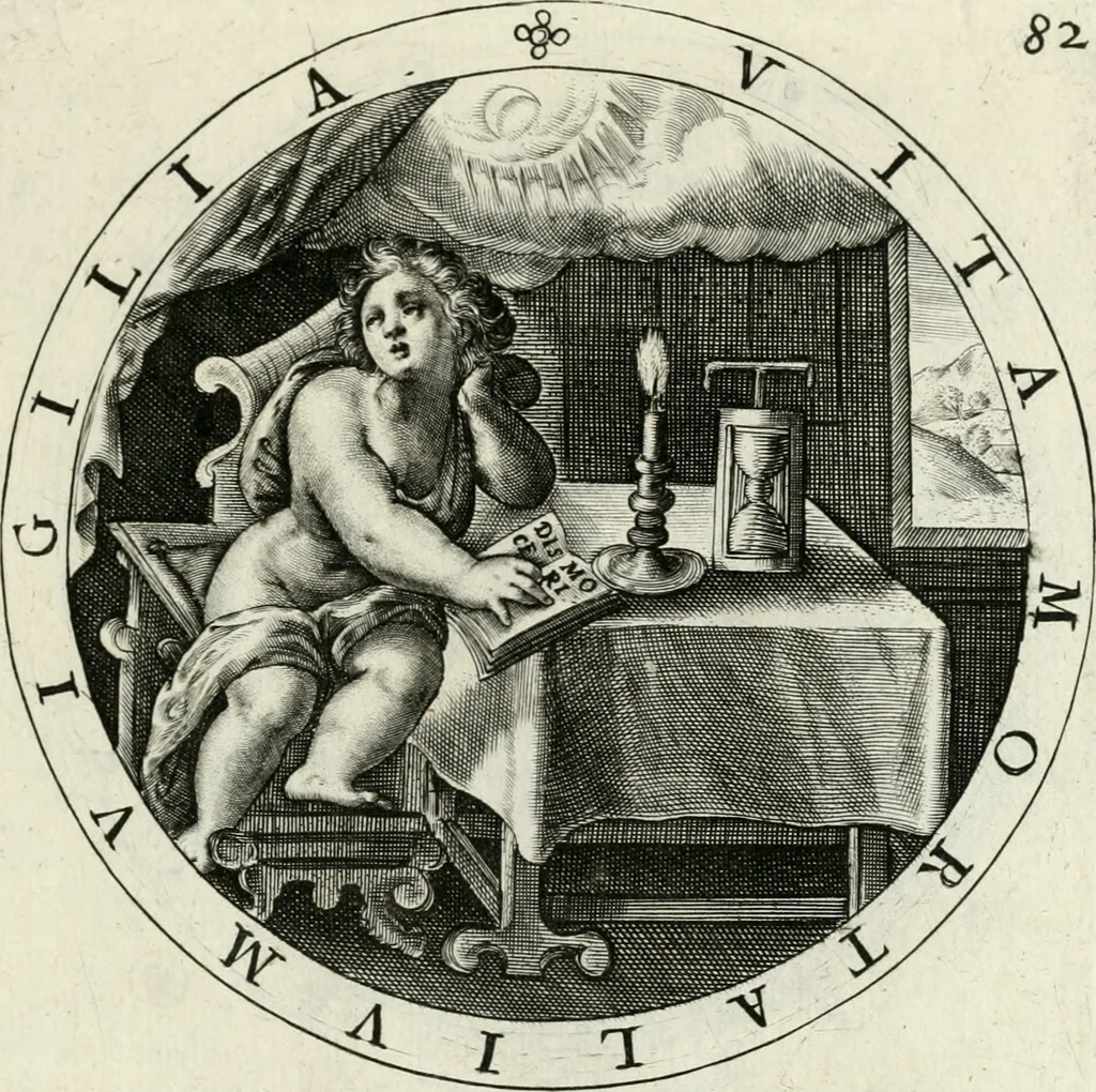 An illustration from Nucleus emblematum selectissimorum : quae Itali vulgo impresas vocant : priuata industria, studio singulari, vndiq[ue] conquisitus, non paucis venustis inuentionibus auctus, additis carminib[us] illustratus, 1611, leaf 216