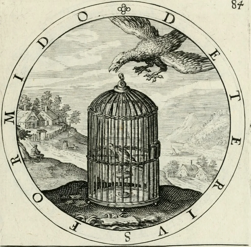 An illustration from Nucleus emblematum selectissimorum : quae Itali vulgo impresas vocant : priuata industria, studio singulari, vndiq[ue] conquisitus, non paucis venustis inuentionibus auctus, additis carminib[us] illustratus, 1611, leaf 220