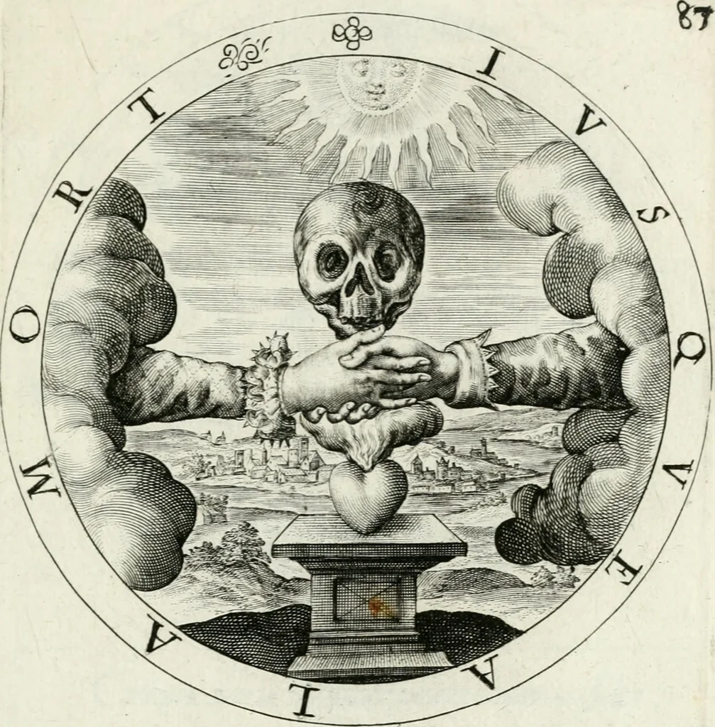 An illustration from Nucleus emblematum selectissimorum : quae Itali vulgo impresas vocant : priuata industria, studio singulari, vndiq[ue] conquisitus, non paucis venustis inuentionibus auctus, additis carminib[us] illustratus, 1611, leaf 226