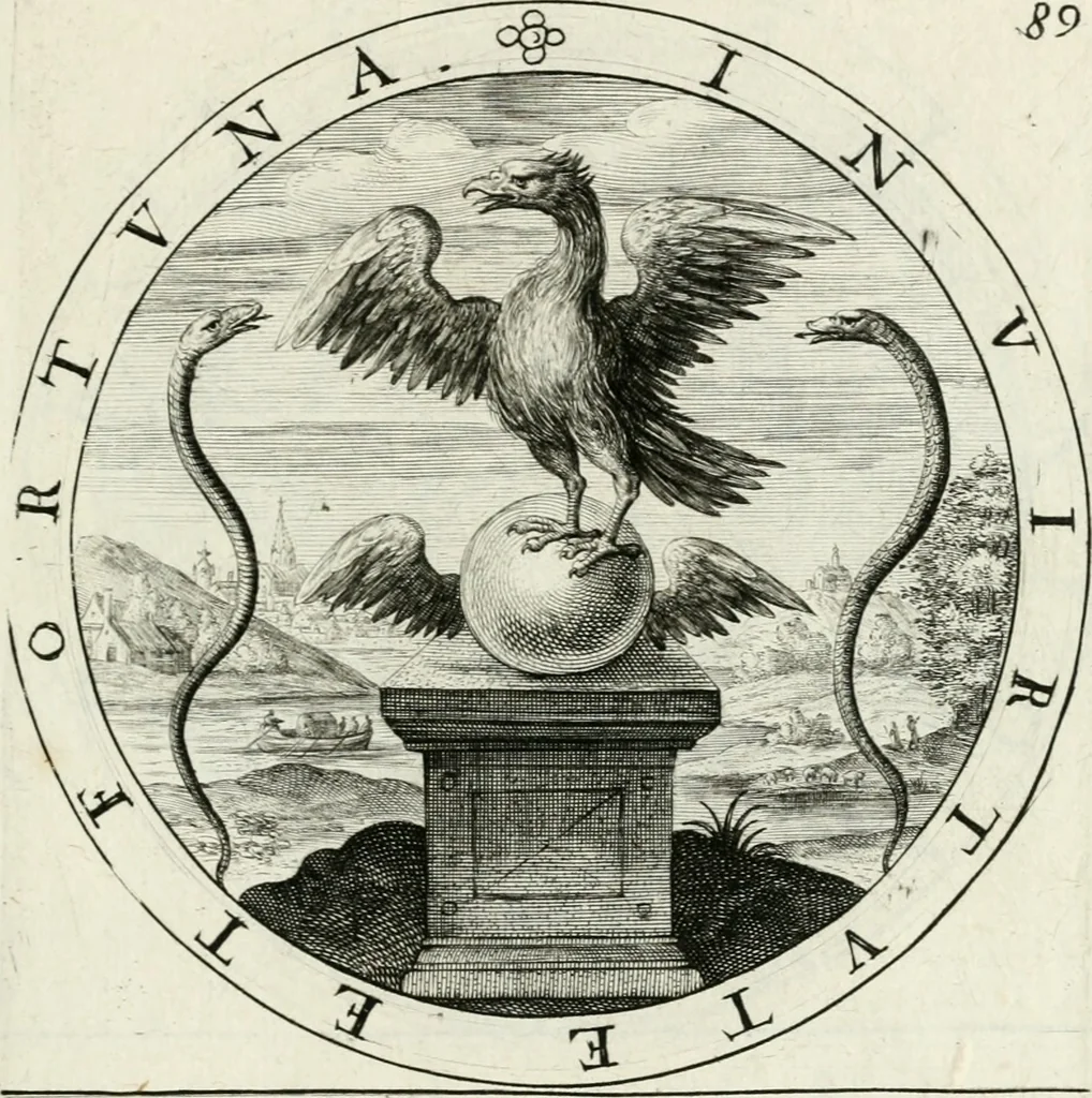 An illustration from Nucleus emblematum selectissimorum : quae Itali vulgo impresas vocant : priuata industria, studio singulari, vndiq[ue] conquisitus, non paucis venustis inuentionibus auctus, additis carminib[us] illustratus, 1611, leaf 230