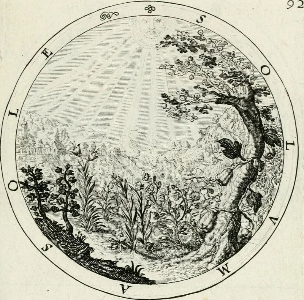 An illustration from Nucleus emblematum selectissimorum : quae Itali vulgo impresas vocant : priuata industria, studio singulari, vndiq[ue] conquisitus, non paucis venustis inuentionibus auctus, additis carminib[us] illustratus, 1611, leaf 236