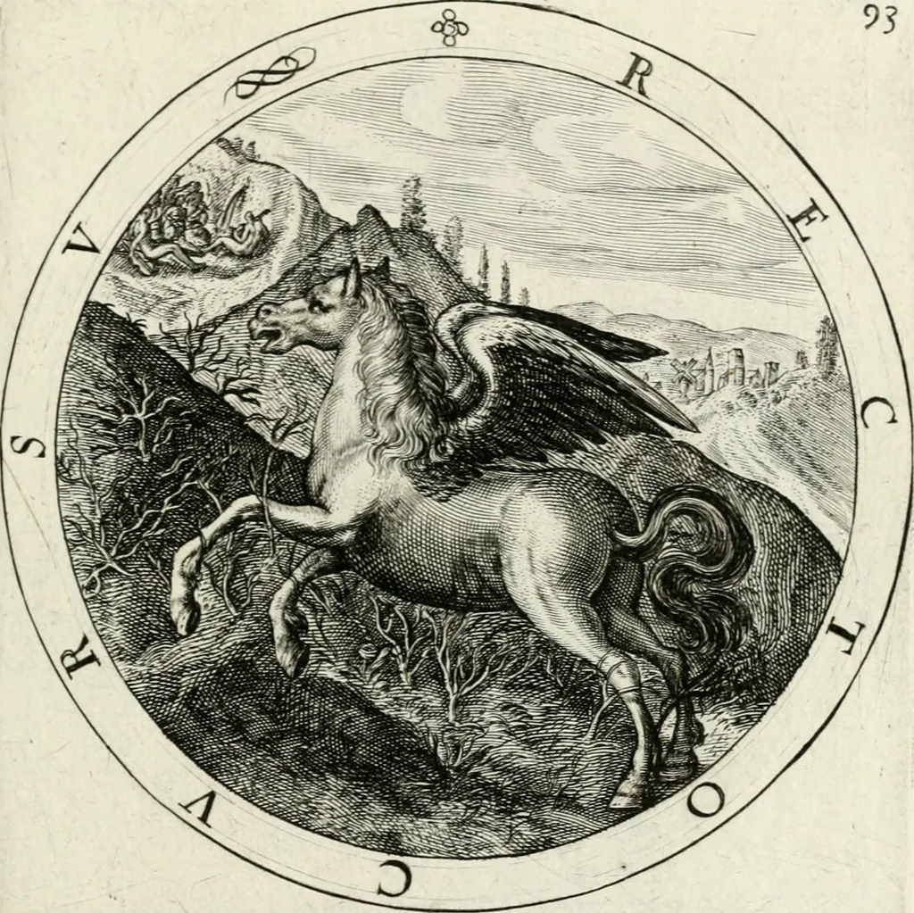 An illustration from Nucleus emblematum selectissimorum : quae Itali vulgo impresas vocant : priuata industria, studio singulari, vndiq[ue] conquisitus, non paucis venustis inuentionibus auctus, additis carminib[us] illustratus, 1611, leaf 238