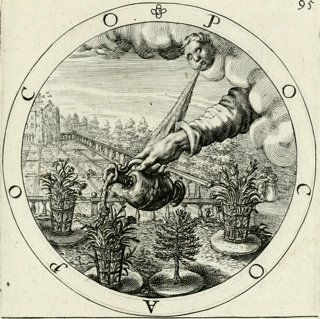 An illustration from Nucleus emblematum selectissimorum : quae Itali vulgo impresas vocant : priuata industria, studio singulari, vndiq[ue] conquisitus, non paucis venustis inuentionibus auctus, additis carminib[us] illustratus, 1611, leaf 242