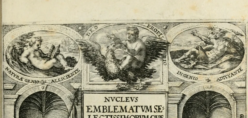 An illustration from Nucleus emblematum selectissimorum : quae Itali vulgo impresas vocant : priuata industria, studio singulari, vndiq[ue] conquisitus, non paucis venustis inuentionibus auctus, additis carminib[us] illustratus, 1611, leaf 6