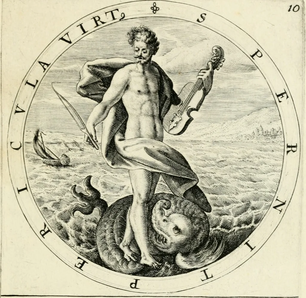 An illustration from Nucleus emblematum selectissimorum : quae Itali vulgo impresas vocant : priuata industria, studio singulari, vndiq[ue] conquisitus, non paucis venustis inuentionibus auctus, additis carminib[us] illustratus, 1611, leaf 72
