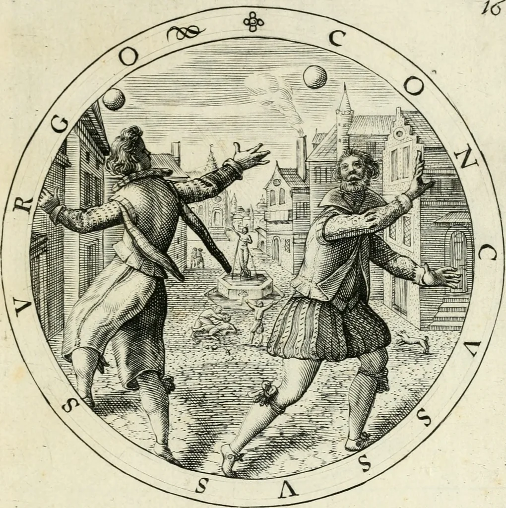 An illustration from Nucleus emblematum selectissimorum : quae Itali vulgo impresas vocant : priuata industria, studio singulari, vndiq[ue] conquisitus, non paucis venustis inuentionibus auctus, additis carminib[us] illustratus, 1611, leaf 84