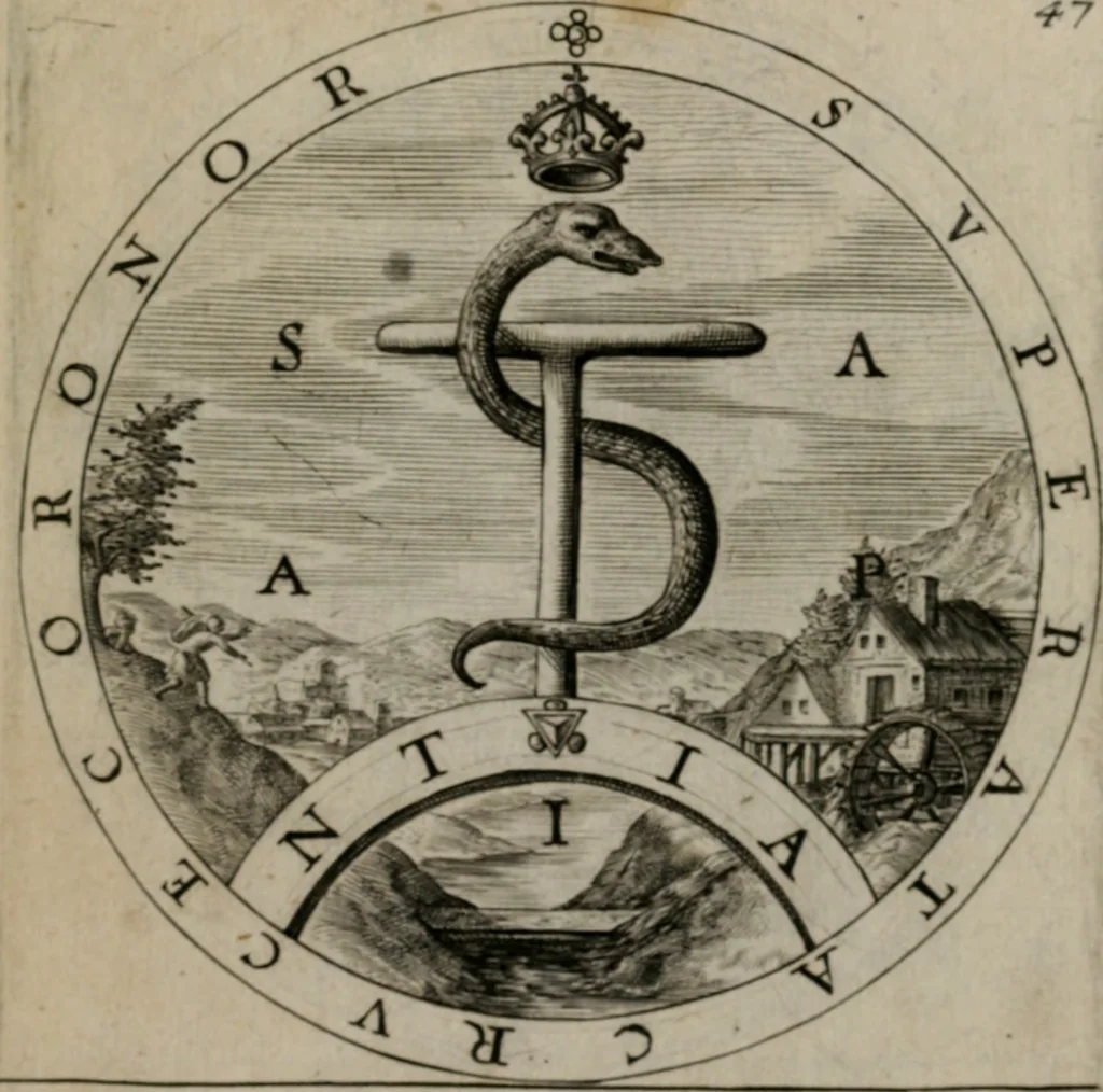 An illustration from Nucleus emblematum selectissimorum : quae Itali vulgo impresas vocant priuata industria studio singulari, vndiq[e] conquisitus, non paucis venustis inuentionibus auctus, additis carminib[us] illustratus, 1611, leaf 106