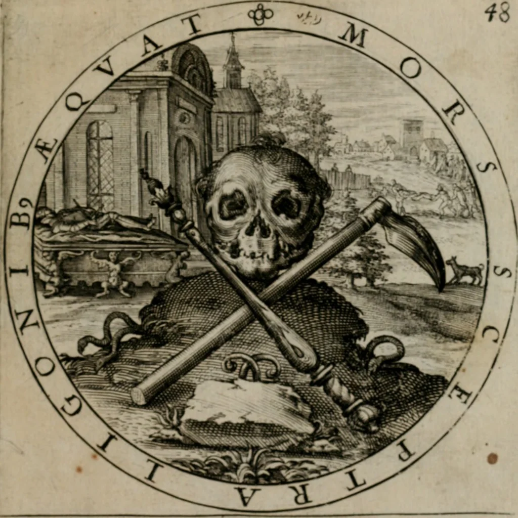 An illustration from Nucleus emblematum selectissimorum : quae Itali vulgo impresas vocant priuata industria studio singulari, vndiq[e] conquisitus, non paucis venustis inuentionibus auctus, additis carminib[us] illustratus, 1611, leaf 108