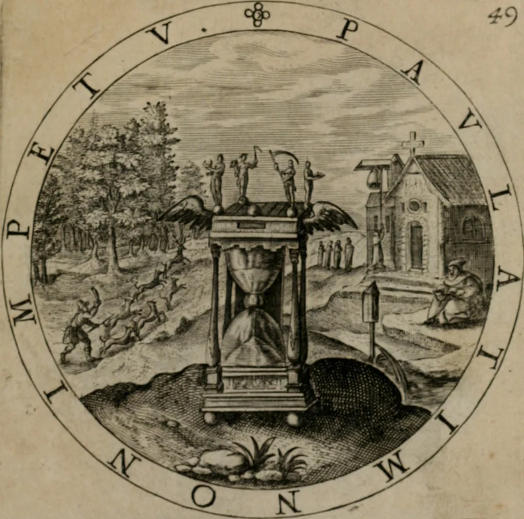 An illustration from Nucleus emblematum selectissimorum : quae Itali vulgo impresas vocant priuata industria studio singulari, vndiq[e] conquisitus, non paucis venustis inuentionibus auctus, additis carminib[us] illustratus, 1611, leaf 110