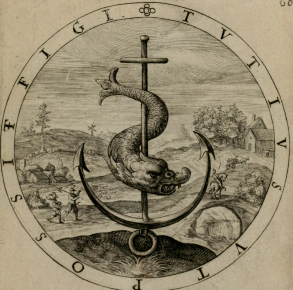 An illustration from Nucleus emblematum selectissimorum : quae Itali vulgo impresas vocant priuata industria studio singulari, vndiq[e] conquisitus, non paucis venustis inuentionibus auctus, additis carminib[us] illustratus, 1611, leaf 132