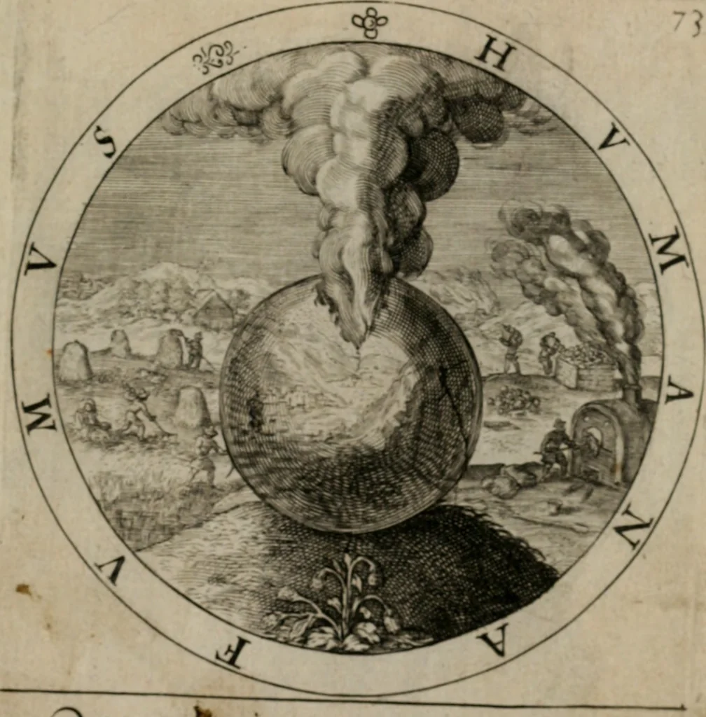 An illustration from Nucleus emblematum selectissimorum : quae Itali vulgo impresas vocant priuata industria studio singulari, vndiq[e] conquisitus, non paucis venustis inuentionibus auctus, additis carminib[us] illustratus, 1611, leaf 158