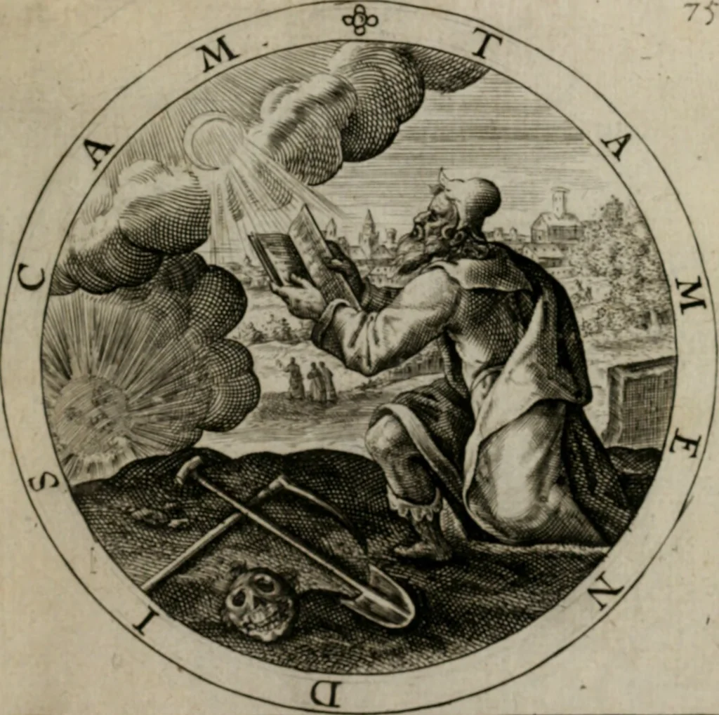 An illustration from Nucleus emblematum selectissimorum : quae Itali vulgo impresas vocant priuata industria studio singulari, vndiq[e] conquisitus, non paucis venustis inuentionibus auctus, additis carminib[us] illustratus, 1611, leaf 162