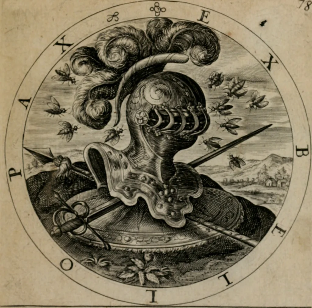 An illustration from Nucleus emblematum selectissimorum : quae Itali vulgo impresas vocant priuata industria studio singulari, vndiq[e] conquisitus, non paucis venustis inuentionibus auctus, additis carminib[us] illustratus, 1611, leaf 168