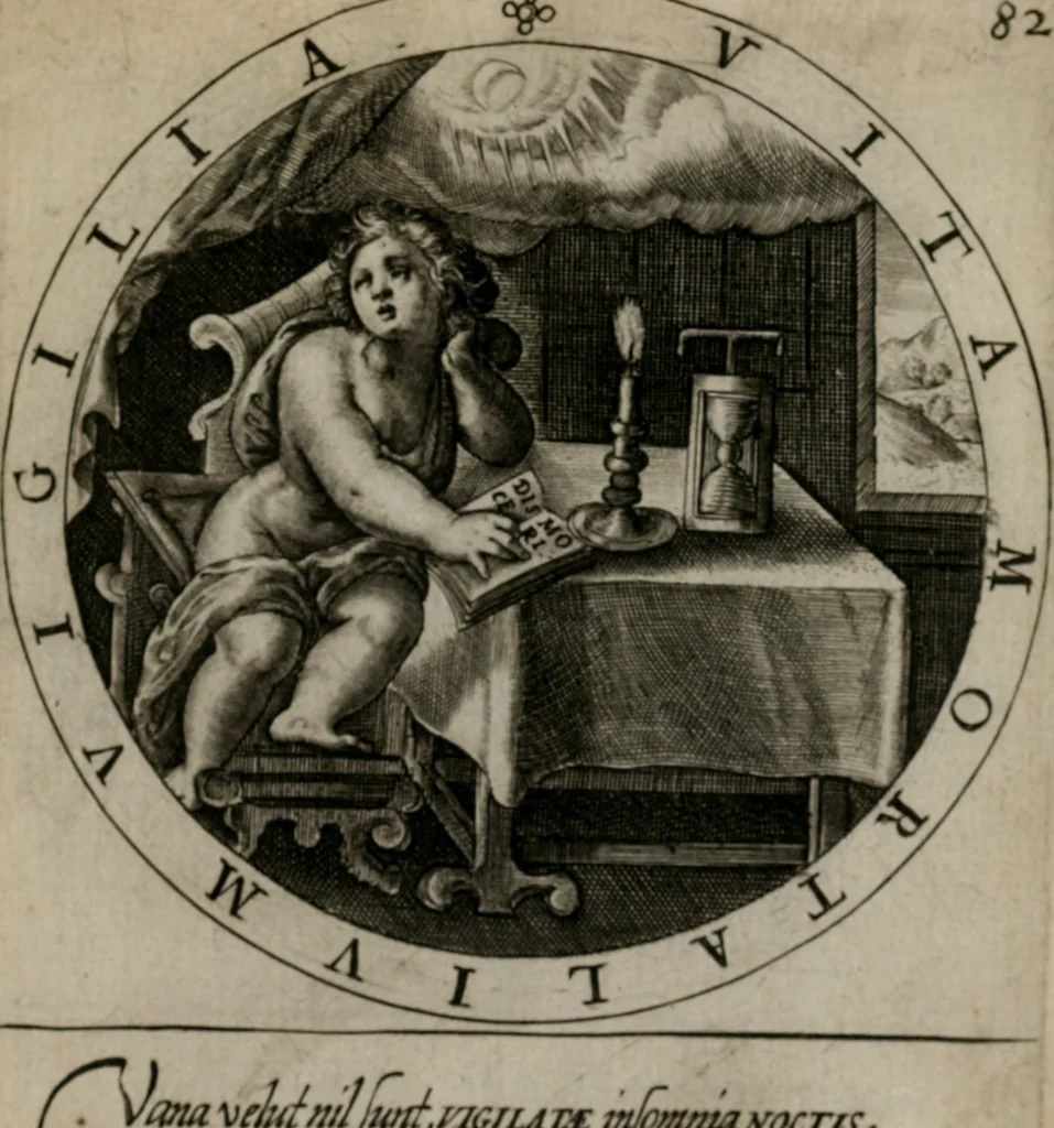 An illustration from Nucleus emblematum selectissimorum : quae Itali vulgo impresas vocant priuata industria studio singulari, vndiq[e] conquisitus, non paucis venustis inuentionibus auctus, additis carminib[us] illustratus, 1611, leaf 176
