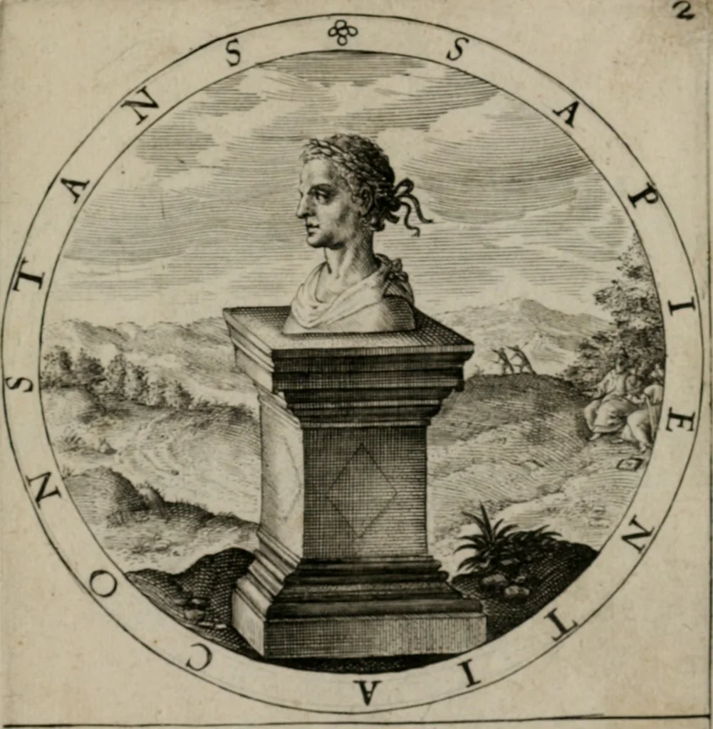 An illustration from Nucleus emblematum selectissimorum : quae Itali vulgo impresas vocant priuata industria studio singulari, vndiq[e] conquisitus, non paucis venustis inuentionibus auctus, additis carminib[us] illustratus, 1611, leaf 18