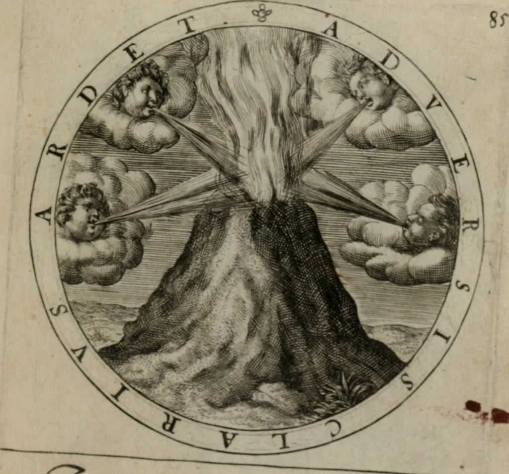 An illustration from Nucleus emblematum selectissimorum : quae Itali vulgo impresas vocant priuata industria studio singulari, vndiq[e] conquisitus, non paucis venustis inuentionibus auctus, additis carminib[us] illustratus, 1611, leaf 182