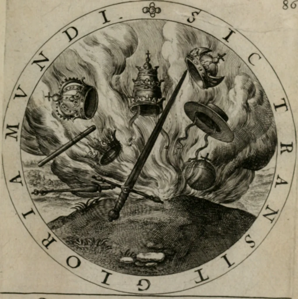 An illustration from Nucleus emblematum selectissimorum : quae Itali vulgo impresas vocant priuata industria studio singulari, vndiq[e] conquisitus, non paucis venustis inuentionibus auctus, additis carminib[us] illustratus, 1611, leaf 184