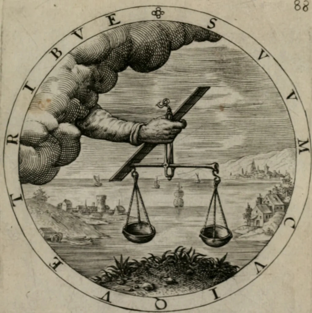 An illustration from Nucleus emblematum selectissimorum : quae Itali vulgo impresas vocant priuata industria studio singulari, vndiq[e] conquisitus, non paucis venustis inuentionibus auctus, additis carminib[us] illustratus, 1611, leaf 188