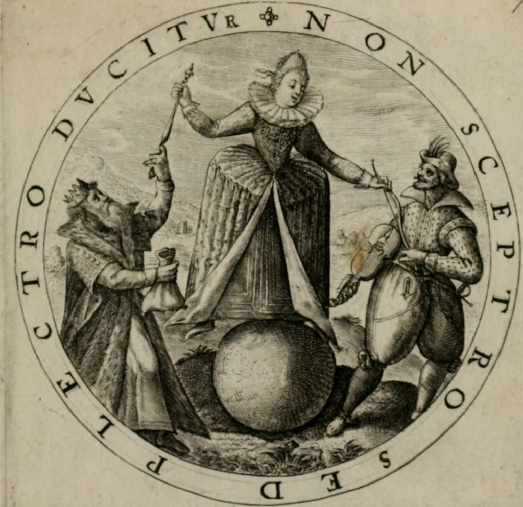 An illustration from Nucleus emblematum selectissimorum : quae Itali vulgo impresas vocant priuata industria studio singulari, vndiq[e] conquisitus, non paucis venustis inuentionibus auctus, additis carminib[us] illustratus, 1611, leaf 26