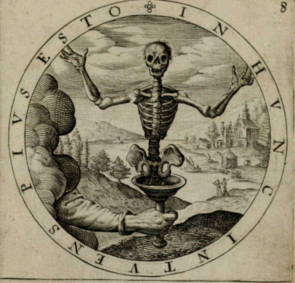An illustration from Nucleus emblematum selectissimorum : quae Itali vulgo impresas vocant priuata industria studio singulari, vndiq[e] conquisitus, non paucis venustis inuentionibus auctus, additis carminib[us] illustratus, 1611, leaf 28