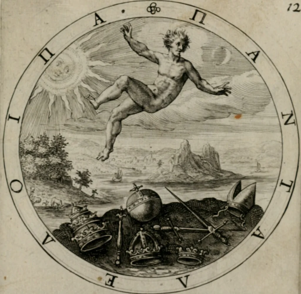 An illustration from Nucleus emblematum selectissimorum : quae Itali vulgo impresas vocant priuata industria studio singulari, vndiq[e] conquisitus, non paucis venustis inuentionibus auctus, additis carminib[us] illustratus, 1611, leaf 36